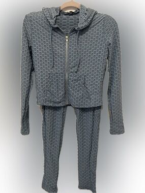 iris Light Blue Textured Workout Set
